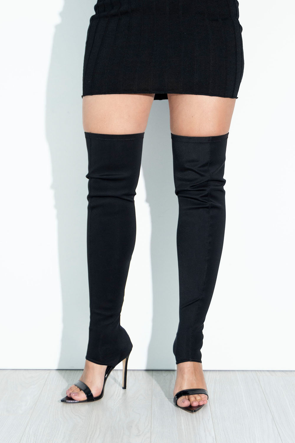 Cut out thigh clearance high boots